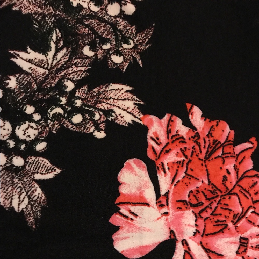 Leggings Black Coral Floral One Size Butter Soft - Picture 2 of 2